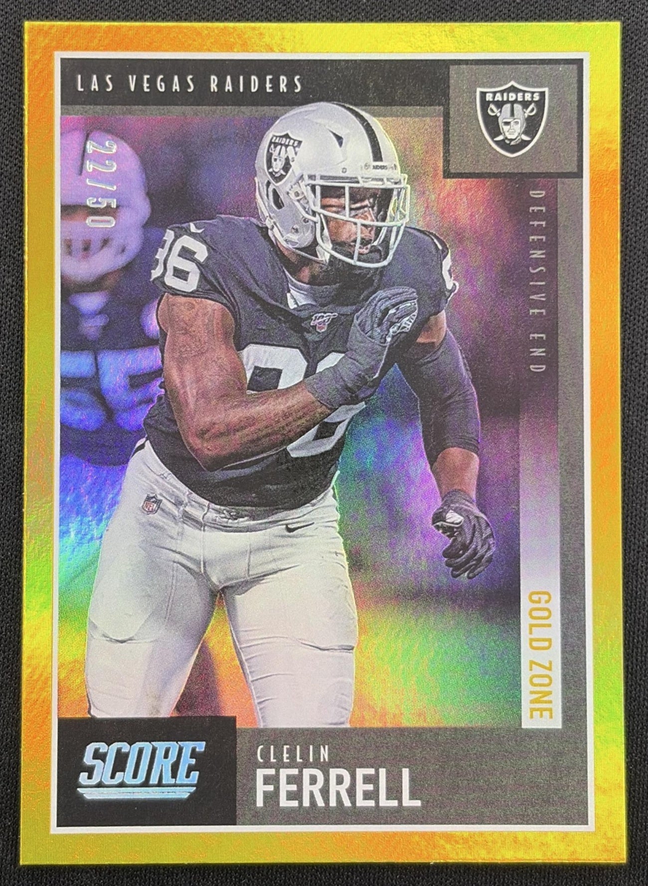 Clelin Ferrell 2020 Panini Score Gold Zone /50 Raiders