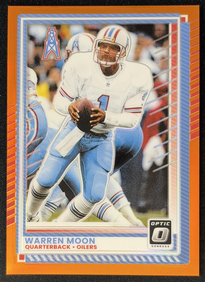 Warren Moon 2025 Panini Donruss Optic Orange Prizm /299 Oilers Sports Trading Cards