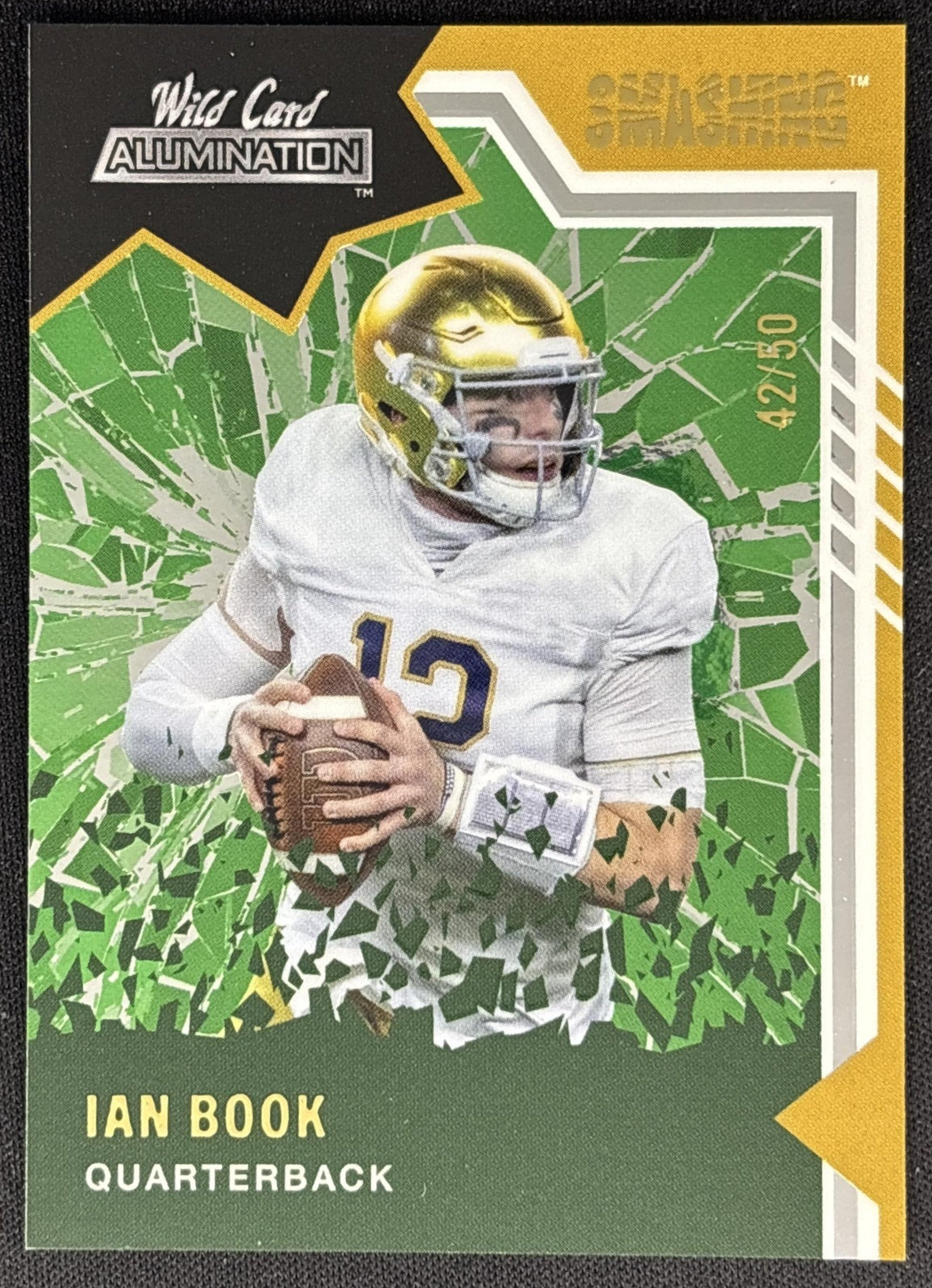Ian Book 2021 Alumination Smashing Black Chase Green /50 Fighting Irish front