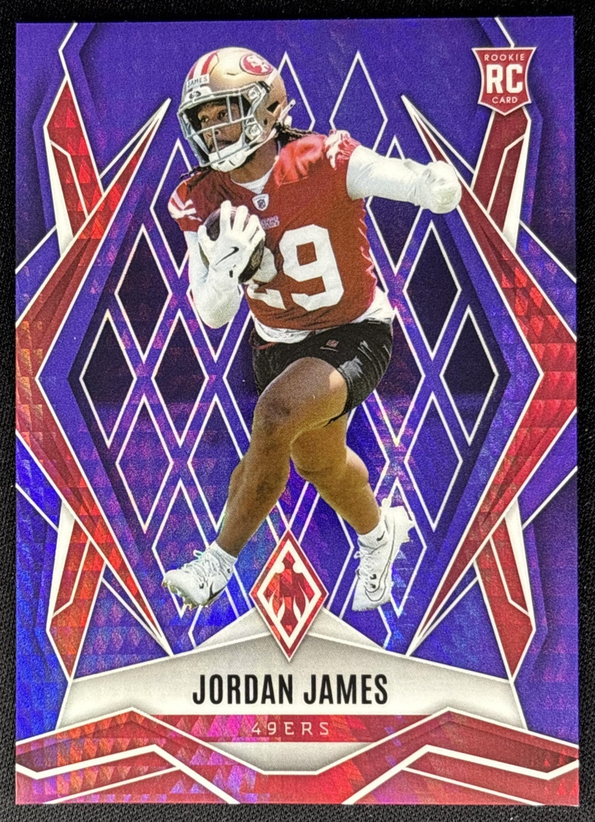 Jordan James 2025 Panini Phoenix Purple Hyper Prizm /249 49ers front