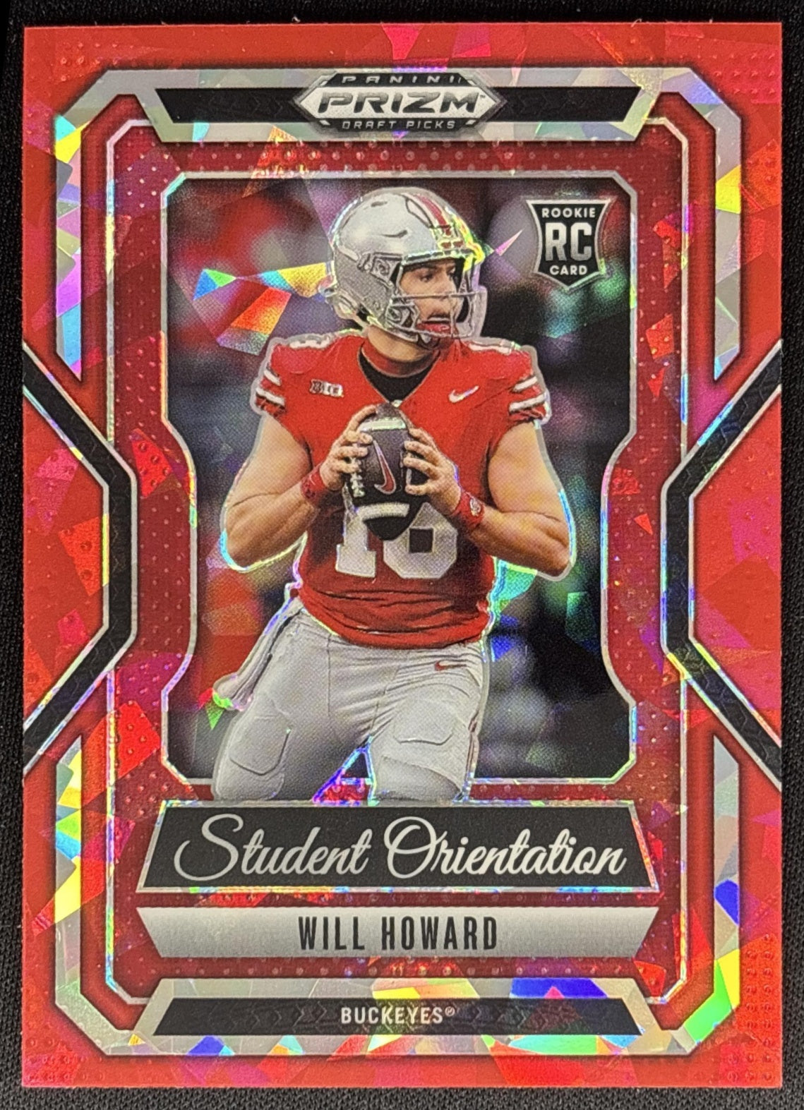 Will Howard 2025 Panini Prizm Draft Picks Student Orientation Red Ice Buckeyes Steelers Sports Trading Cards