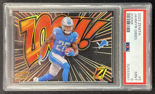 Jahmyr Gibbs 2023 Panini Zenith Zoom! PSA 9 Lions front