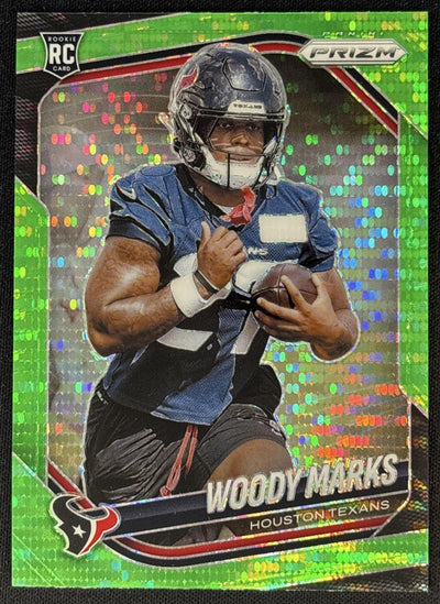 Woody Marks 2025 Panini Prizm Neon Green Pulsar Texans