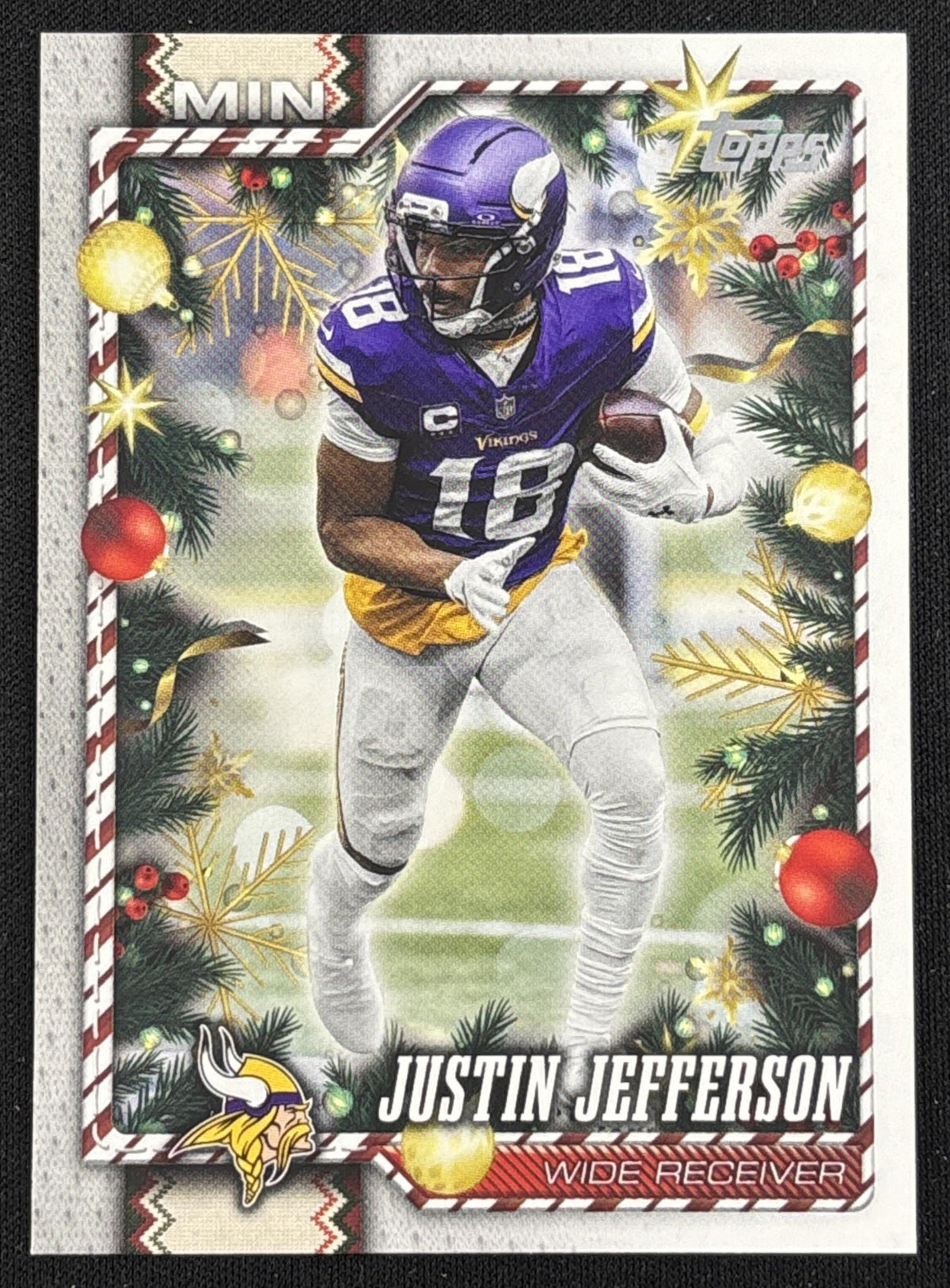 Justin Jefferson 2026 Topps Holiday Back Variation Vikings Sports Trading Card