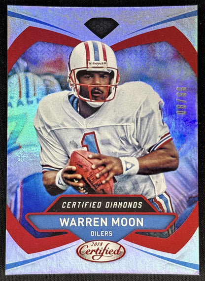 Warren Moon 2018 Panini Certified Diamonds Mirror Red /99 front