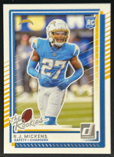 RJ Mickens 2025 Donruss The Rookies Chargers Sports Trading Card