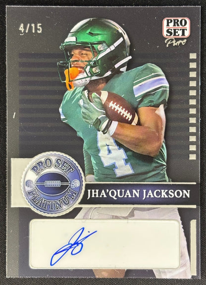 Jha Quan Jackson 2024 Metal Auto Prismatic Purple /15 Sports Trading Cards
