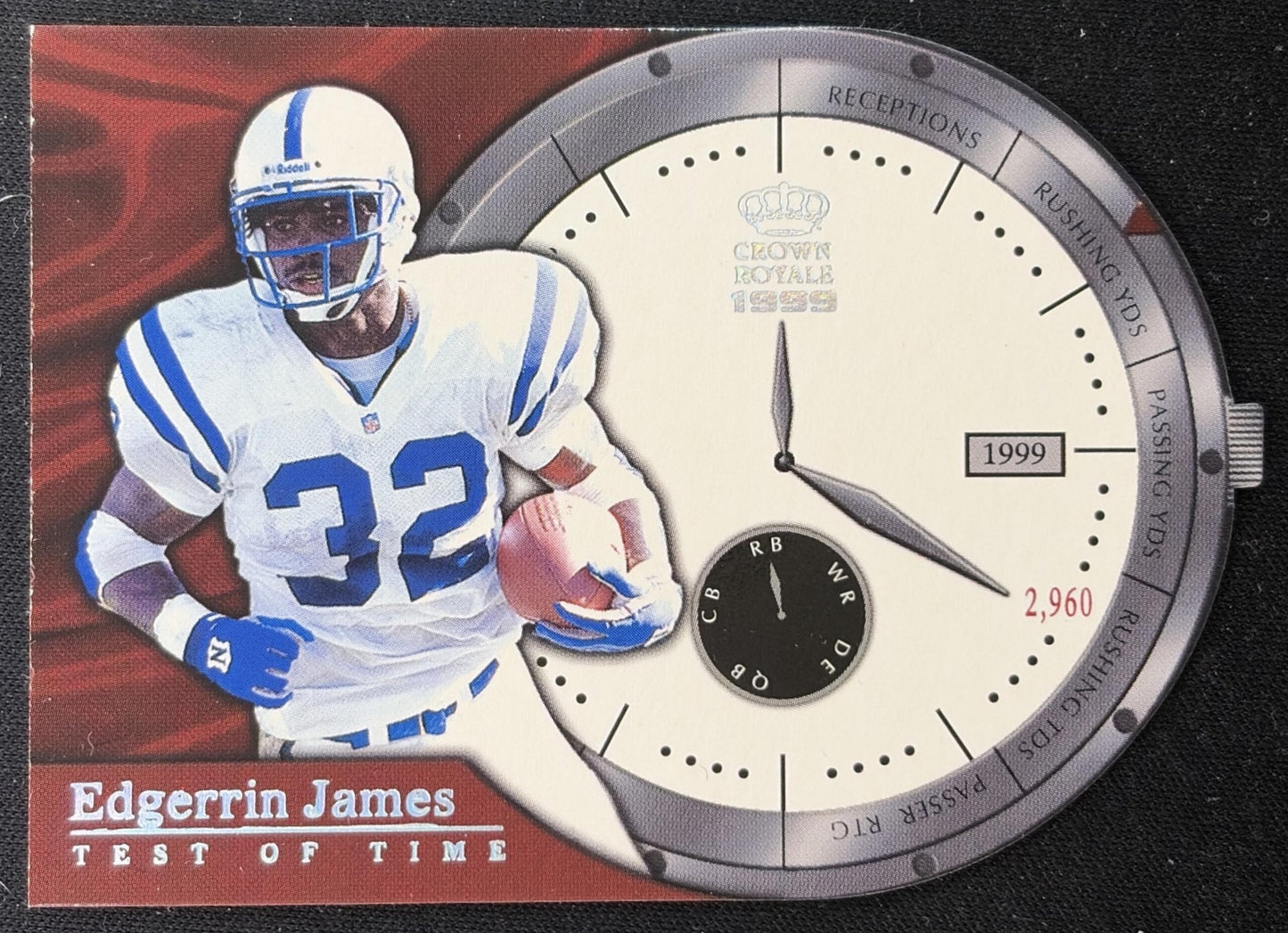 Edgerrin James 1999 Pacific Crown Royale Test of Time Colts