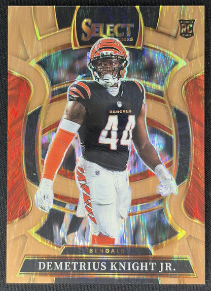 Demetrius Knight Jr. 2025 Select Concourse Copper Prizm Shock /899 Bengals Sports Trading Cards