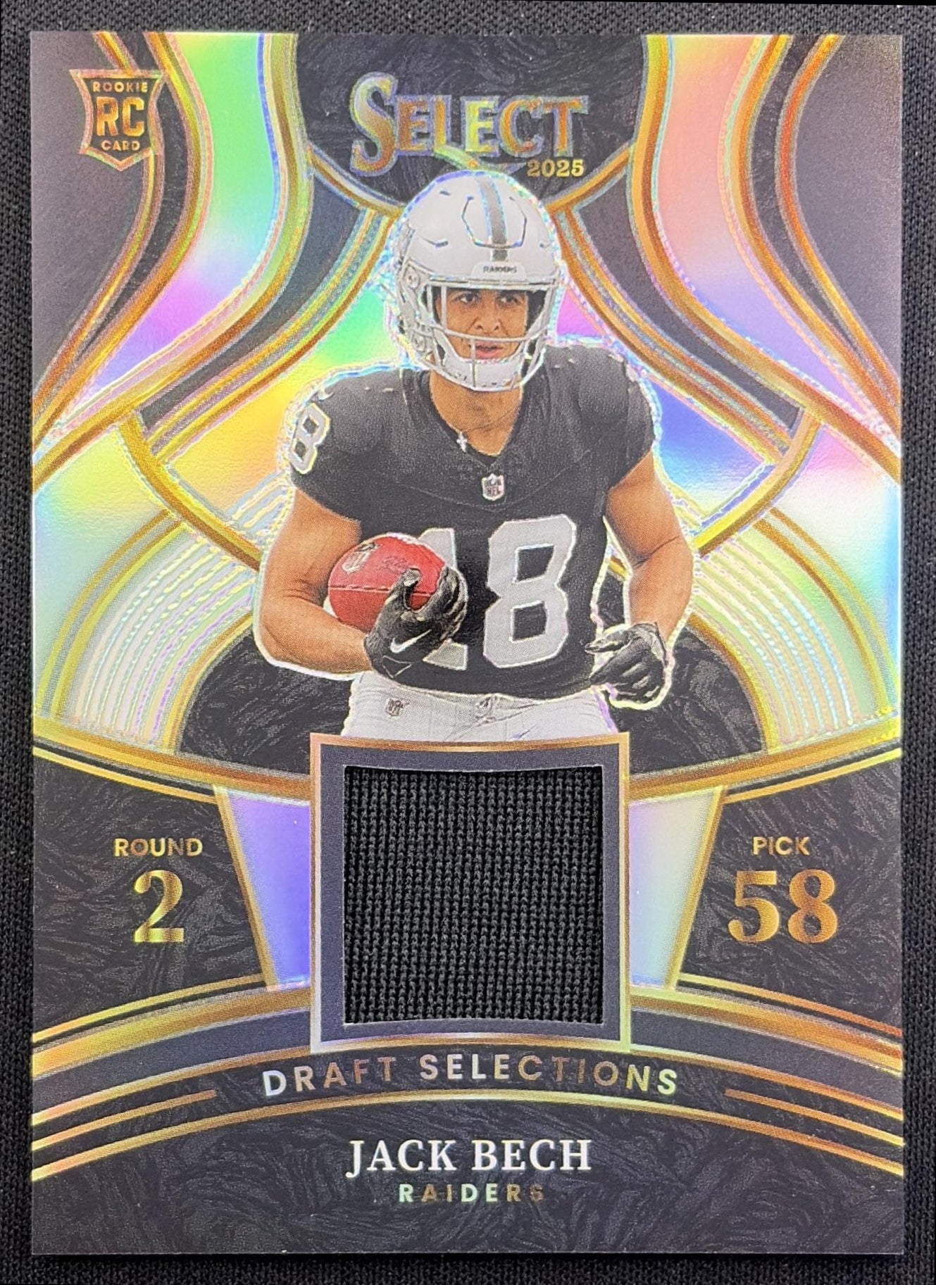 Jack Bech 2025 Panini Select Draft Selections Memorabilia Silver Prizm /149 Raiders Las Vegas Raiders