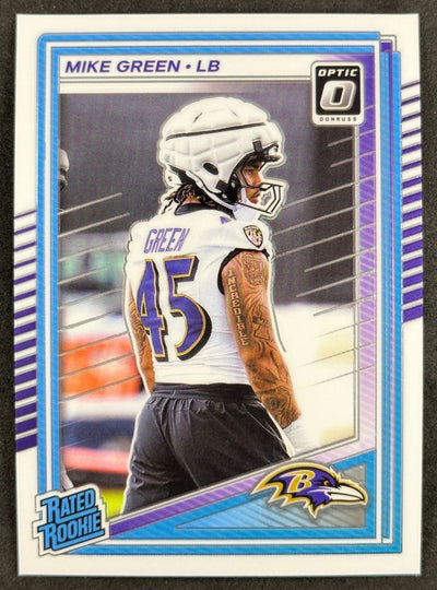 Mike Green 2025 Donruss Optic Rated Rookie Ravens Sports Trading Card