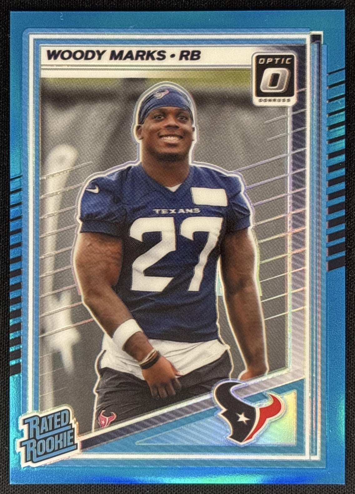 Woody Marks 2025 Panini Donruss Optic Rated Rookie Aqua Prizm /349 Texans Sports Trading Cards
