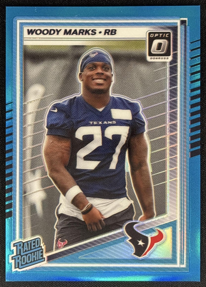 Woody Marks 2025 Panini Donruss Optic Rated Rookie Aqua Prizm /349 Texans Sports Trading Cards
