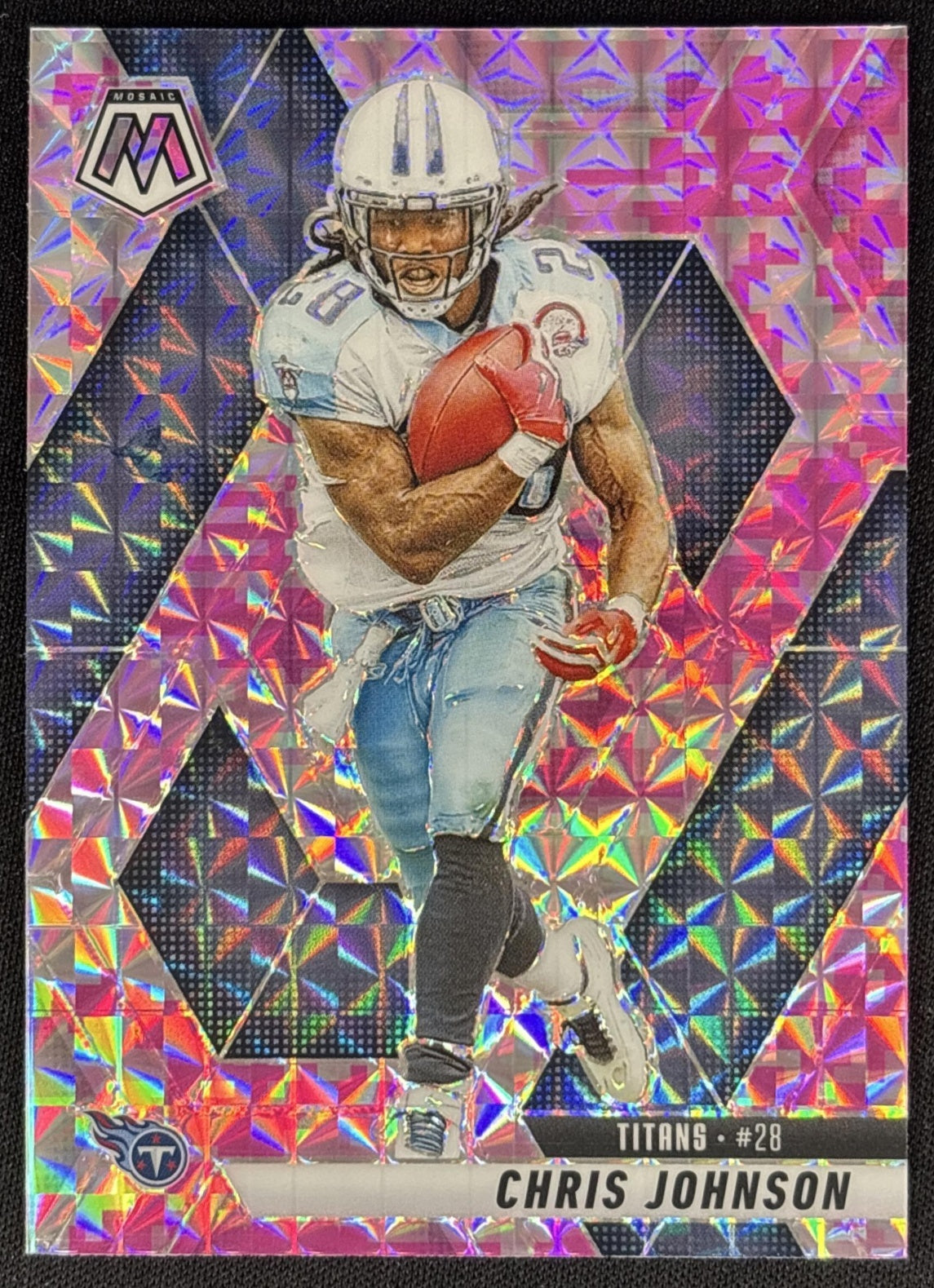 Chris Johnson 2023 Panini Mosaic Camo Pink Mosaic Titans Sports Trading Cards