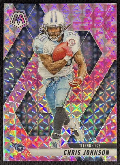 Chris Johnson 2023 Panini Mosaic Camo Pink Mosaic Titans Sports Trading Cards