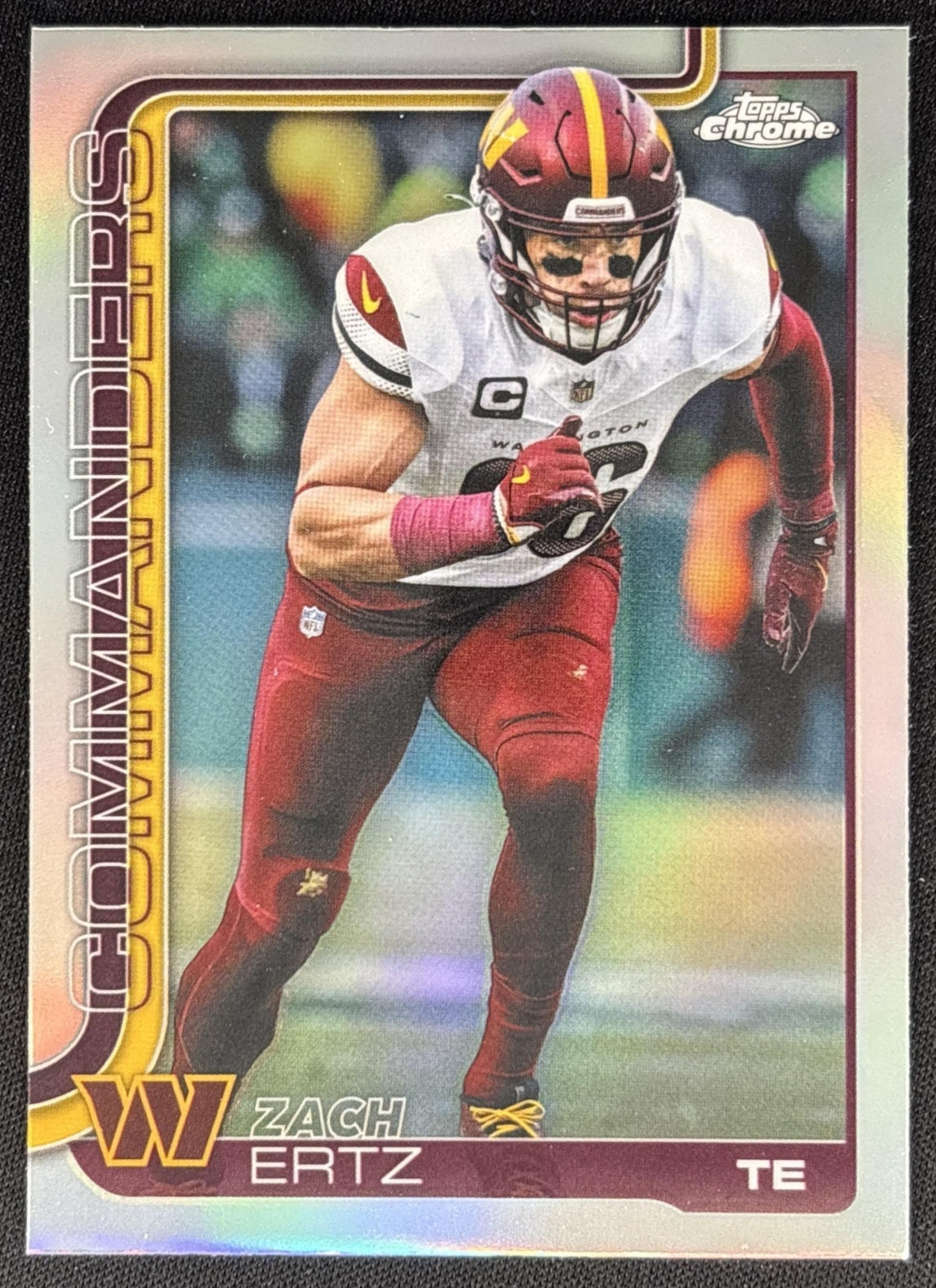 Zach Ertz 2025 Topps Chrome Refractor Commanders Sports Trading Cards