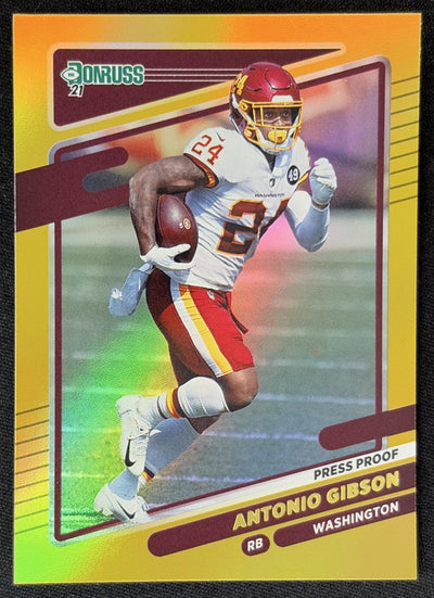 Antonio Gibson 2021 Panini Donruss Press Proof Premium Commanders Sports Trading Card