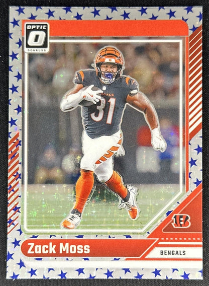 Zack Moss 2024 Panini Donruss Optic Stars Bengals front
