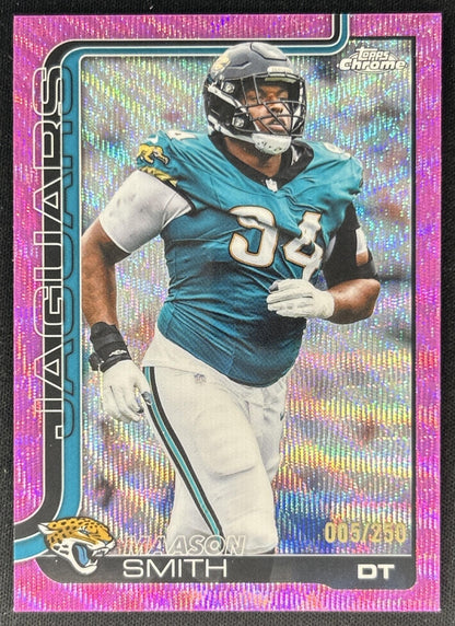 Maason Smith 2025 Topps Chrome Pink Wave Refractor /250 Jaguars