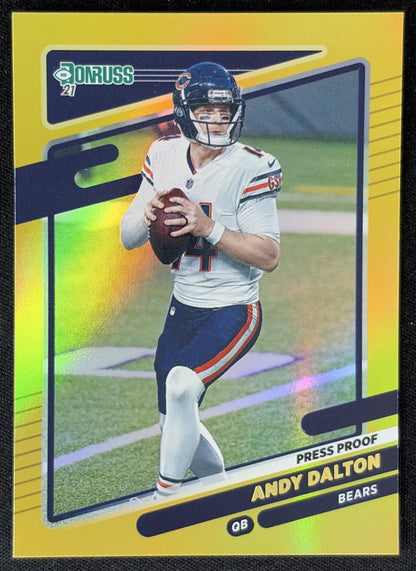 Andy Dalton 2021 Panini Donruss Press Proof Premium Bears - Chicago Bears