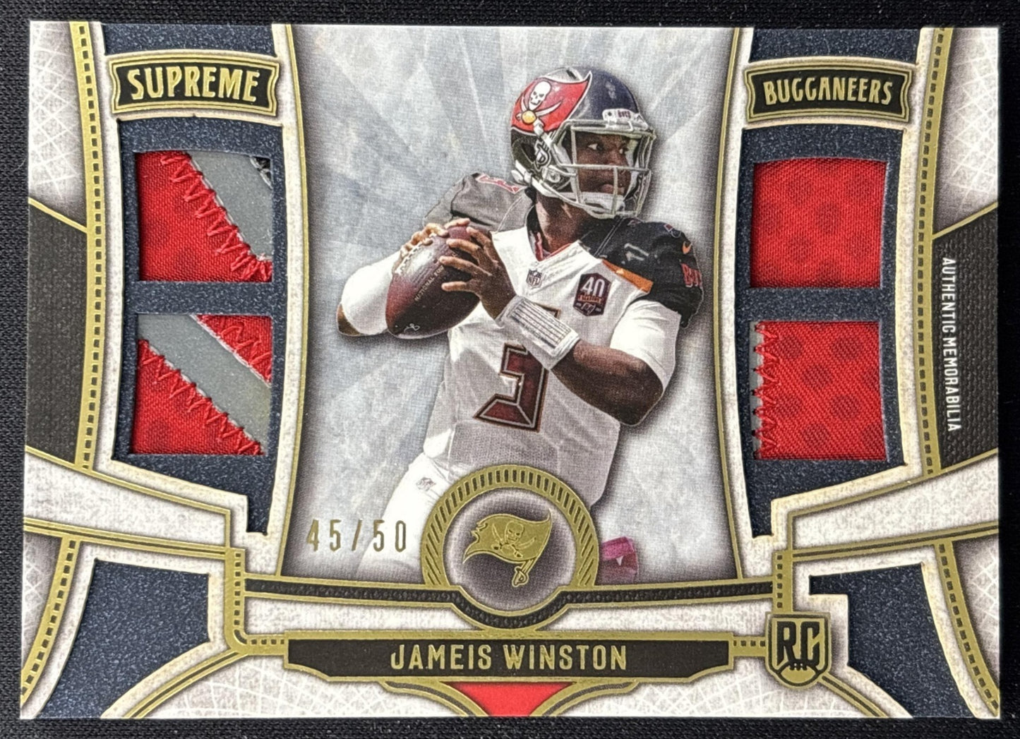 Jameis Winston 2015 Topps Supreme Rookie Quad Patches /50 Buccaneers Sports Trading Cards