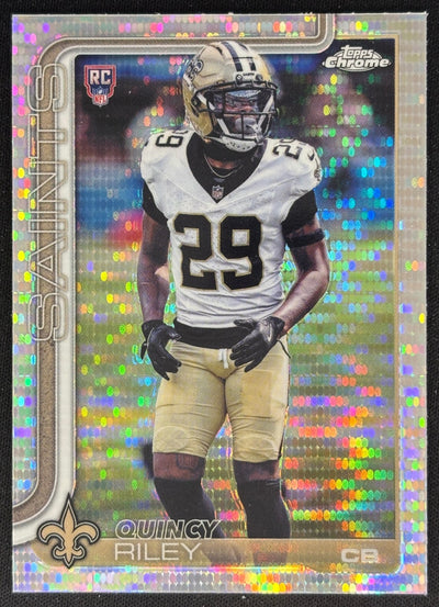 Quincy Riley 2025 Topps Chrome Rookie Pulsar Refractor Saints Sports Trading Cards