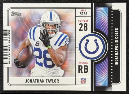Jonathan Taylor 2026 Topps Big Ticket Players Colts front