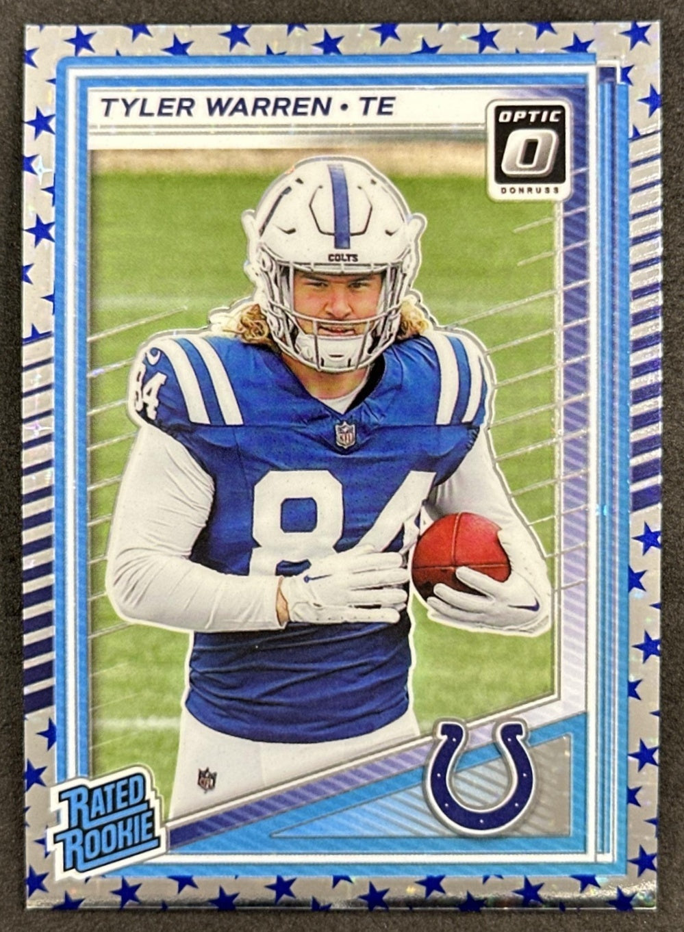 Tyler Warren 2025 Panini Donruss Optic Rated Rookie Stars Prizm Colts front