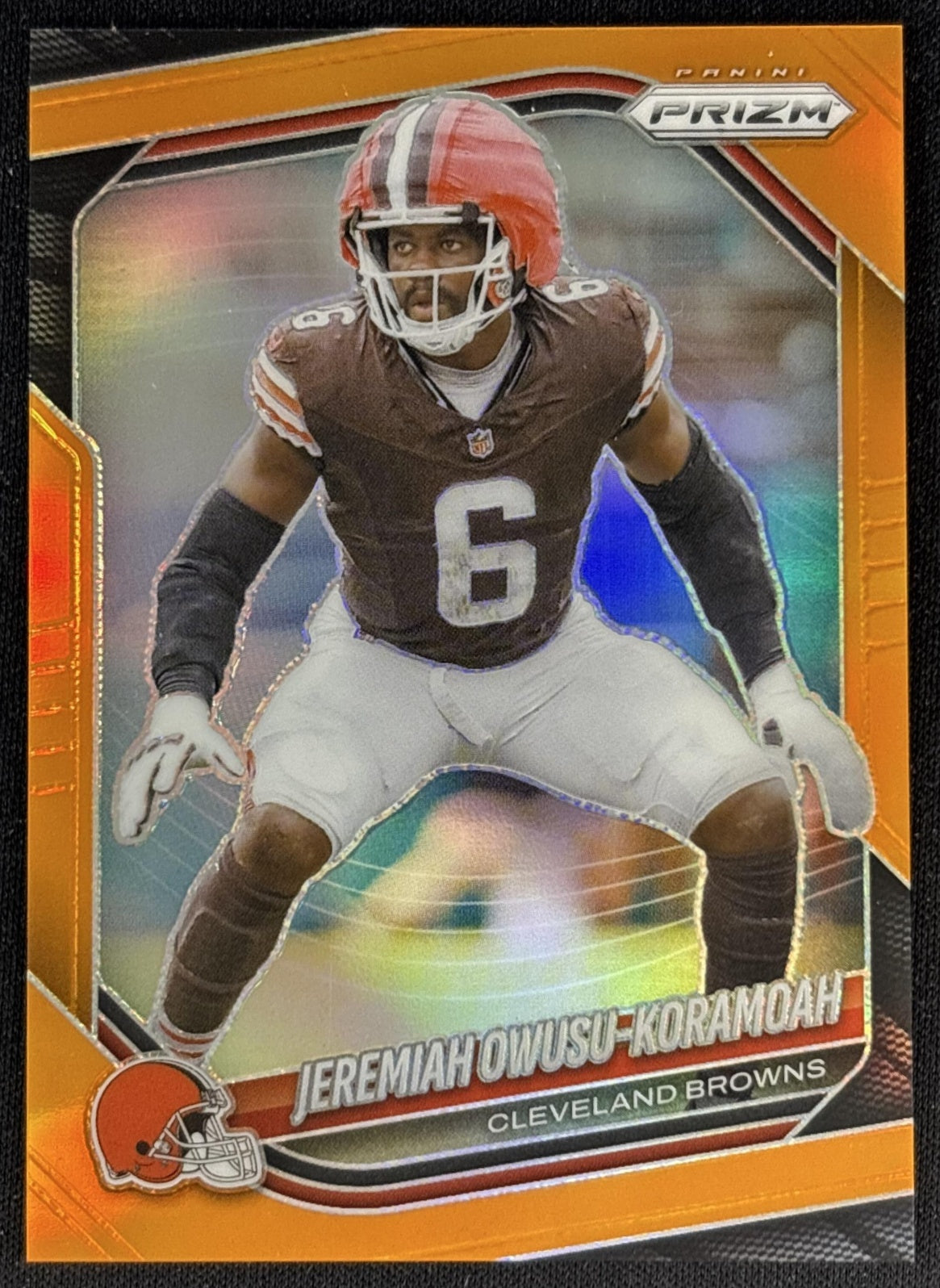 Jeremiah Owusu-Koramoah 2025 Panini Prizm Orange /249 Browns front