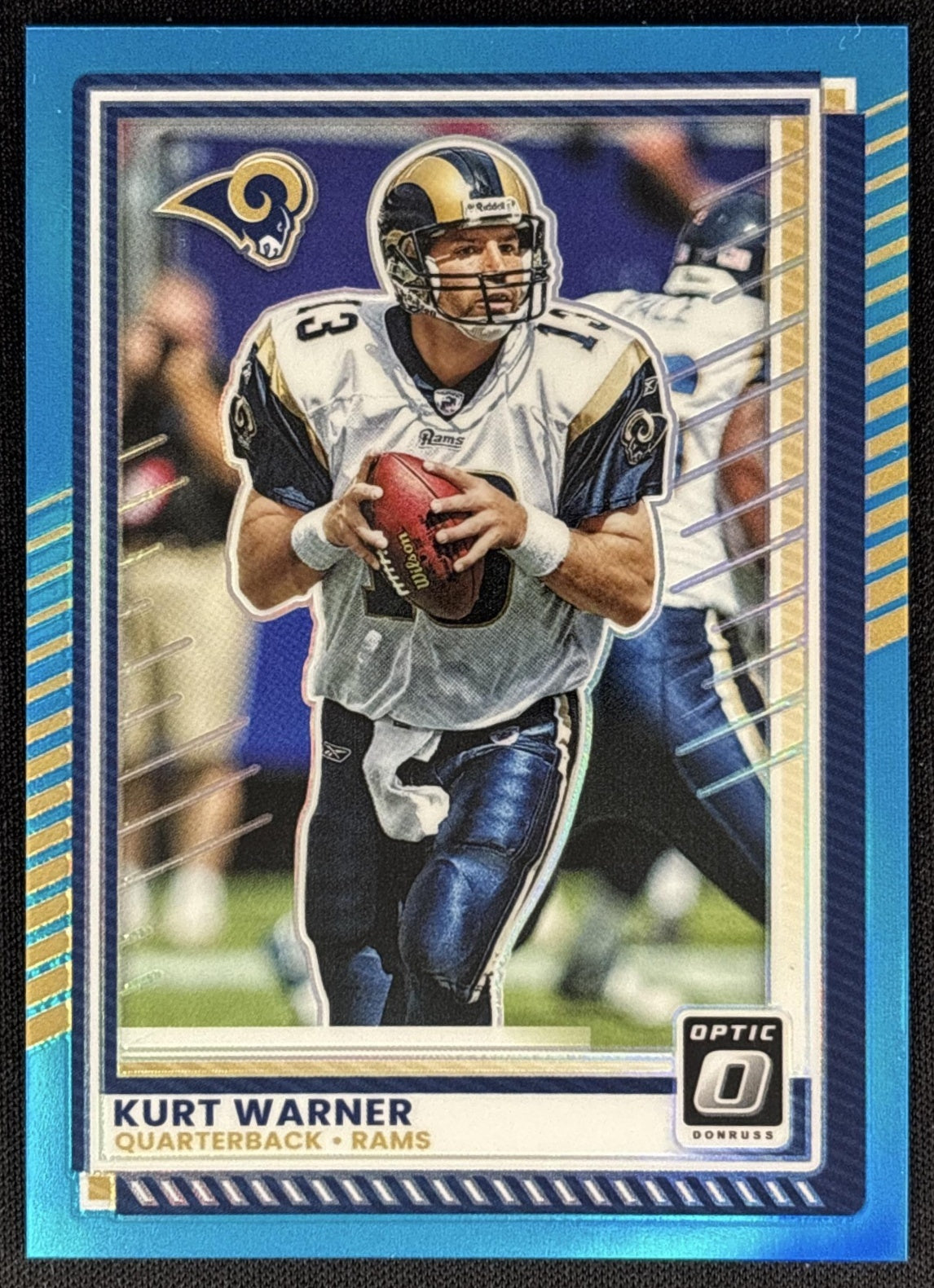 Kurt Warner 2025 Panini Donruss Optic Aqua Prizm /349 Rams Default Title Sports Trading Cards