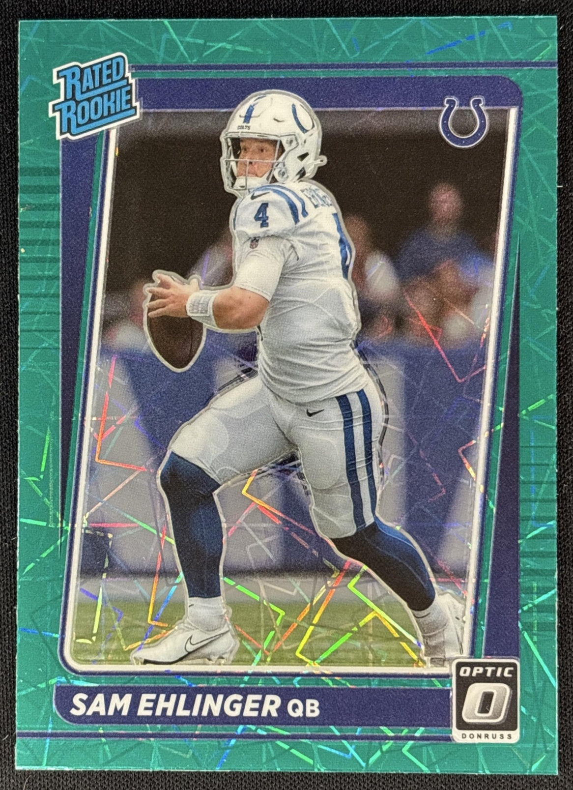 Sam Ehlinger 2021 Panini Donruss Optic Teal Velocity Colts