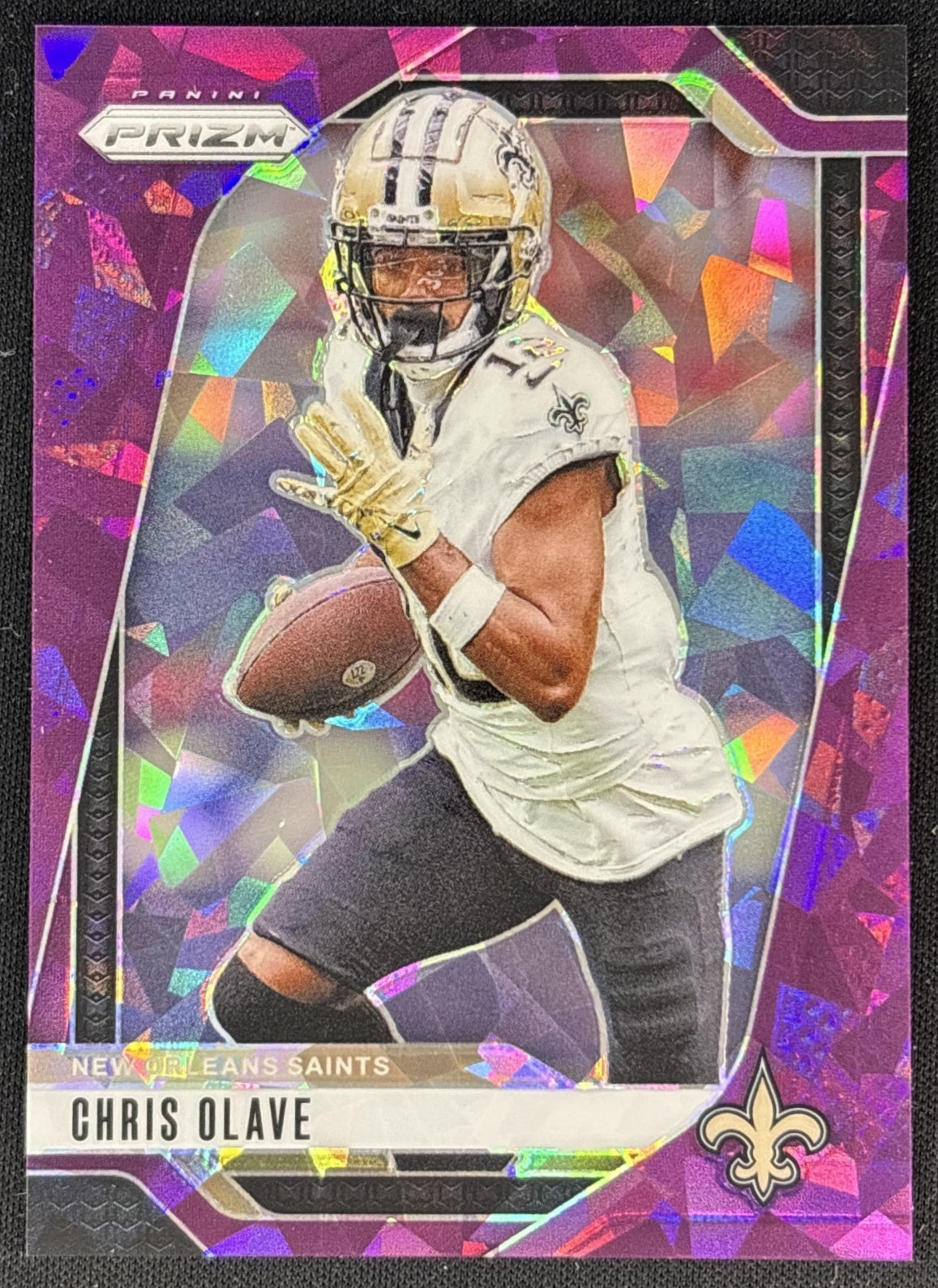 Chris Olave 2024 Panini Prizm Purple Ice /225 Saints Front