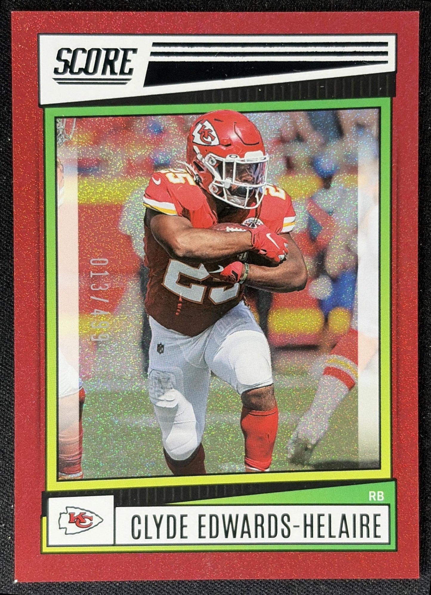 Clyde Edwards-Helaire 2022 Panini Score Dots Red /499 Chiefs