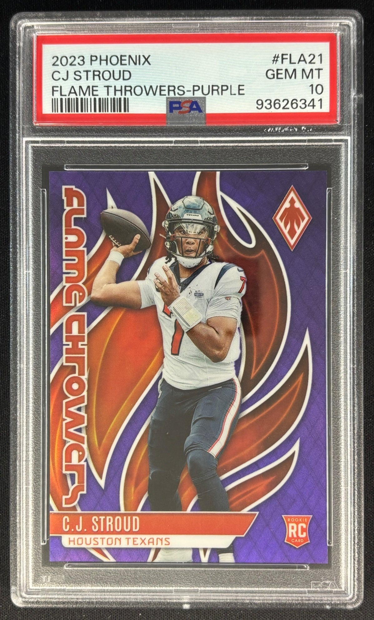 C.J. Stroud 2023 Phoenix Flame Throwers Purple /125 PSA 10 Texans