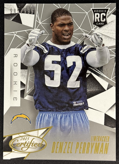 Denzel Perryman 2015 Panini Certified /999 Sports Trading Cards