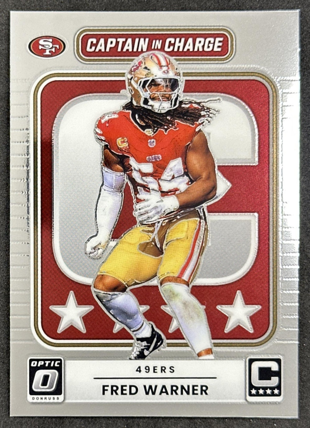 Fred Warner 2025 Panini Donruss Optic Captain in Charge 49ers