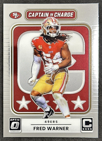 Fred Warner 2025 Panini Donruss Optic Captain in Charge 49ers