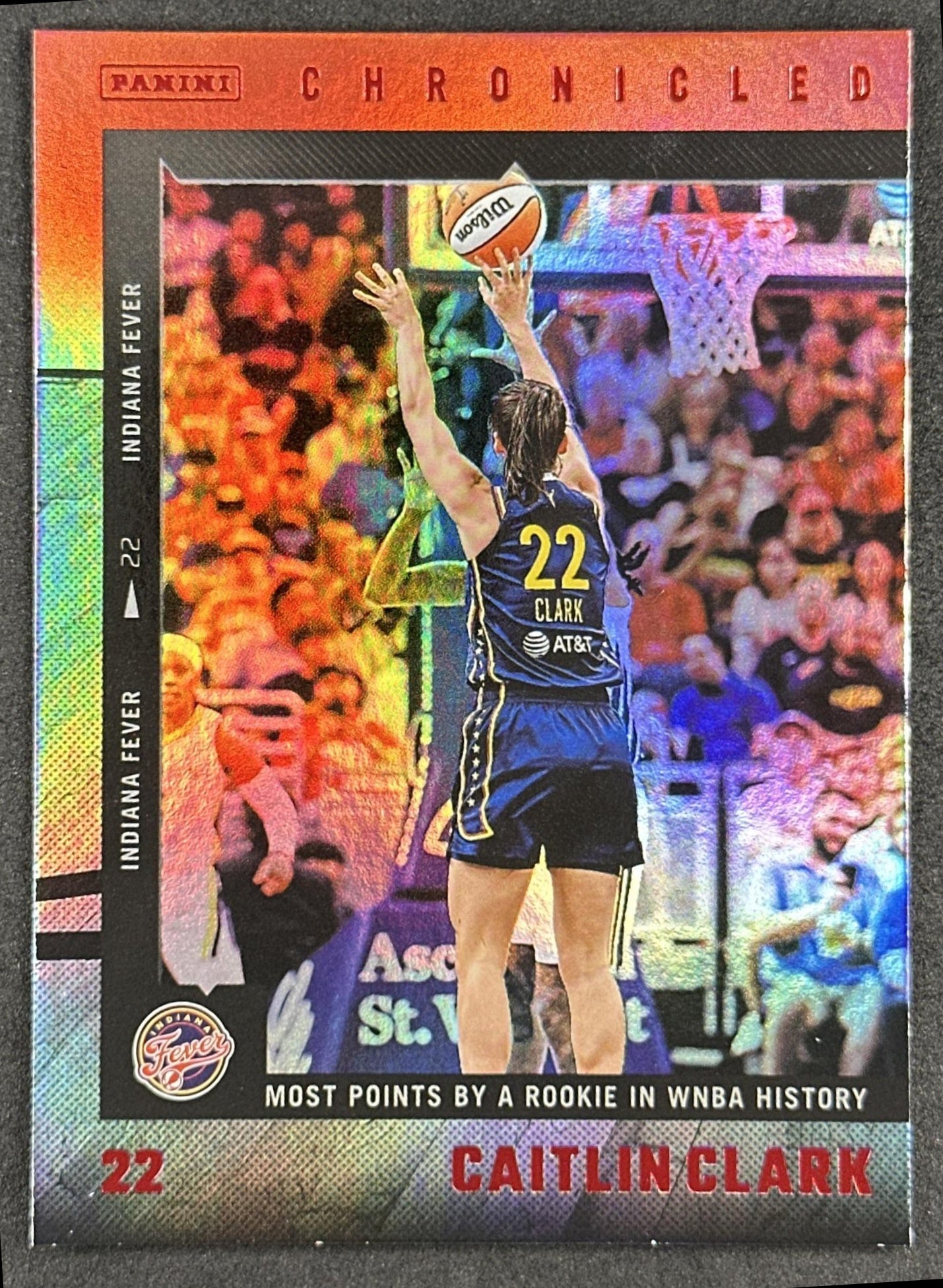Caitlin Clark 2025 Panini Chronicled WNBA Red Holo Fever 12 Indiana Fever