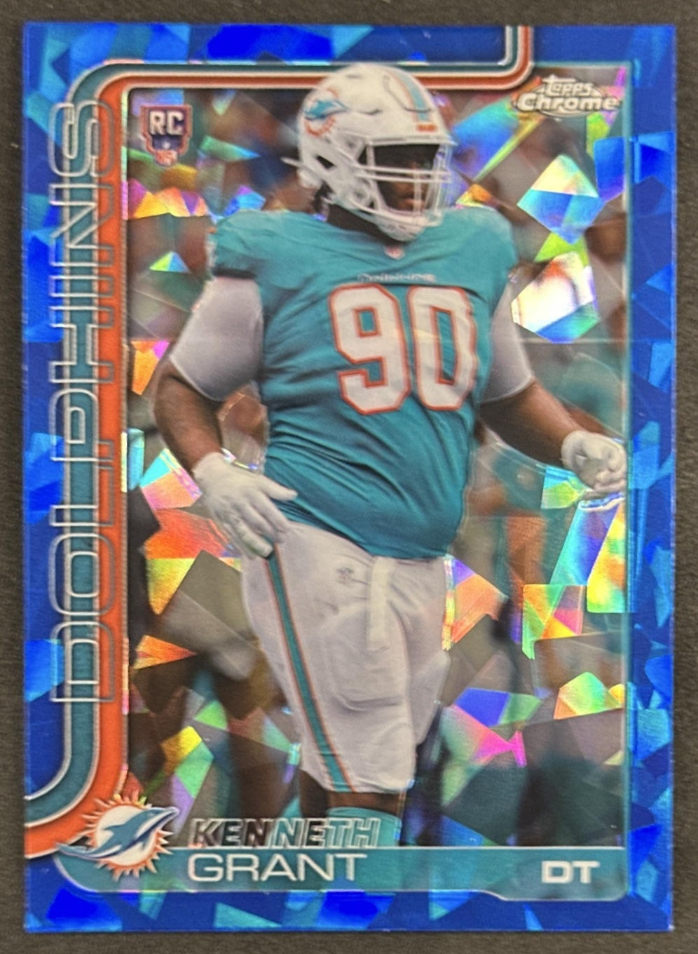 Kenneth Grant 2025 Topps Chrome Sapphire Dolphins
