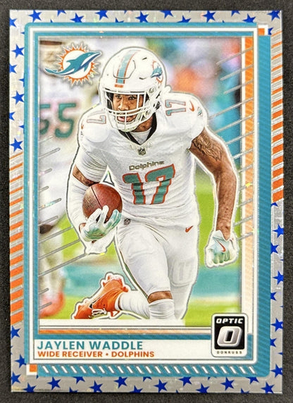 Jaylen Waddle 2025 Panini Donruss Optic Stars Prizm Dolphins Default Title Sports Trading Cards
