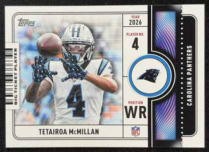 Tetairoa McMillan 2026 Topps Big Ticket Players Panthers front