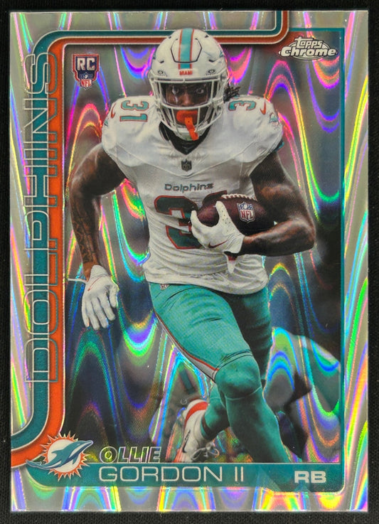 Ollie Gordon II 2025 Topps Chrome Rookie RayWave Refractor Dolphins Default Title Sports Trading Cards