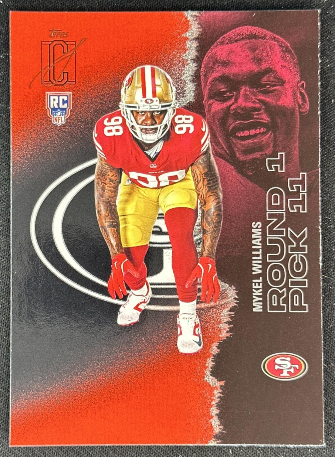 Mykel Williams 2025 Topps Signature Class Rookie Red & Black Foil 49ers front