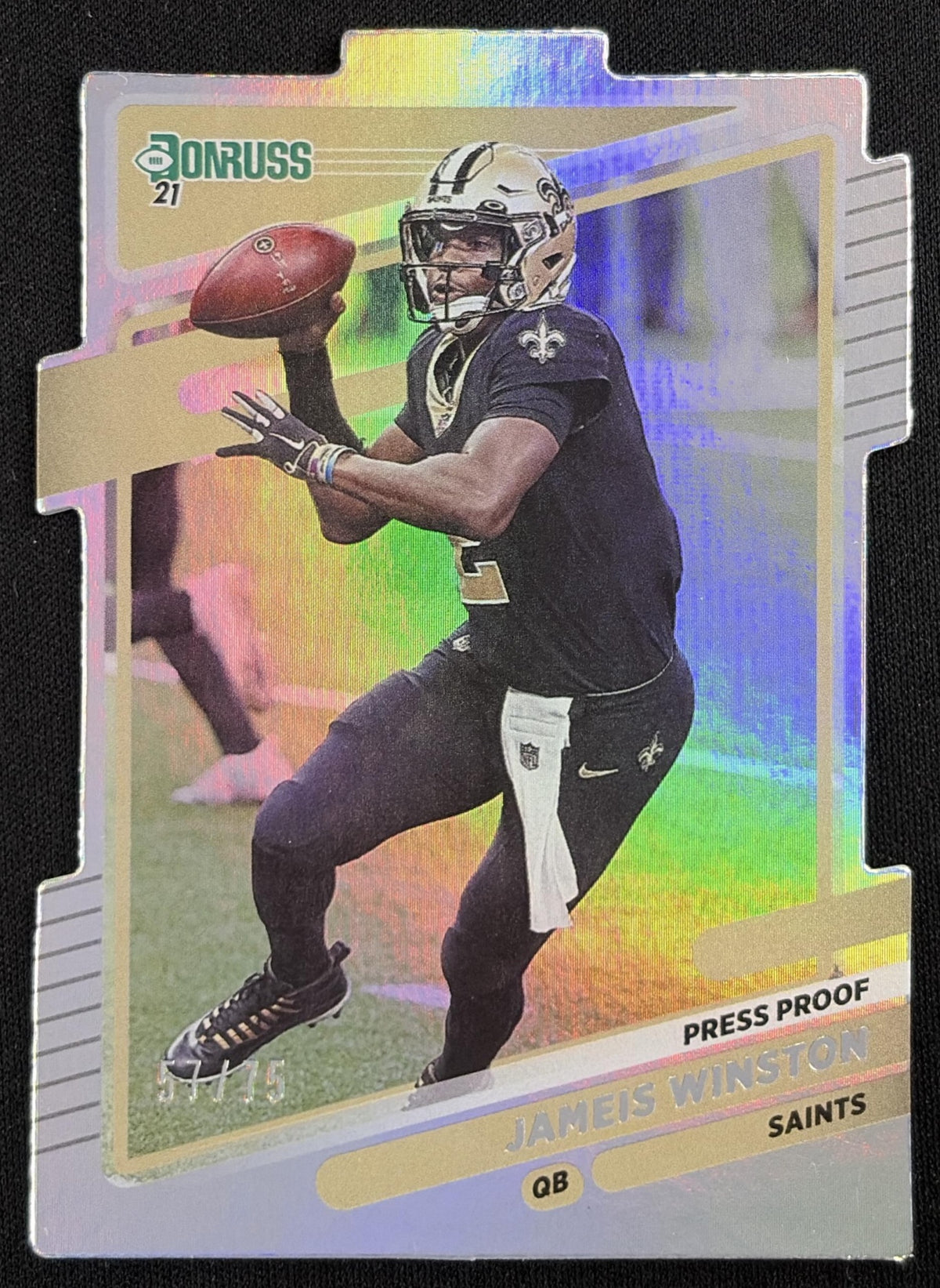Jameis Winston 2021 Panini Donruss Press Proof Silver Die Cut /75 Saints