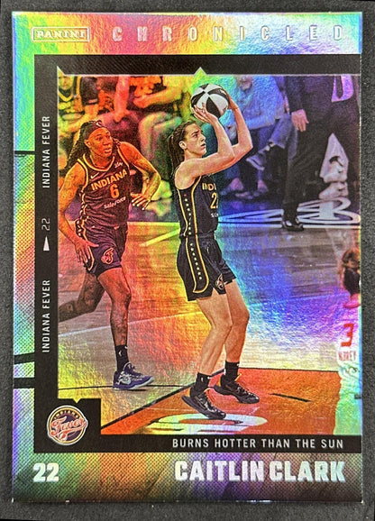 Caitlin Clark 2025 Panini Chronicled WNBA Holo Fever 28 Indiana Fever