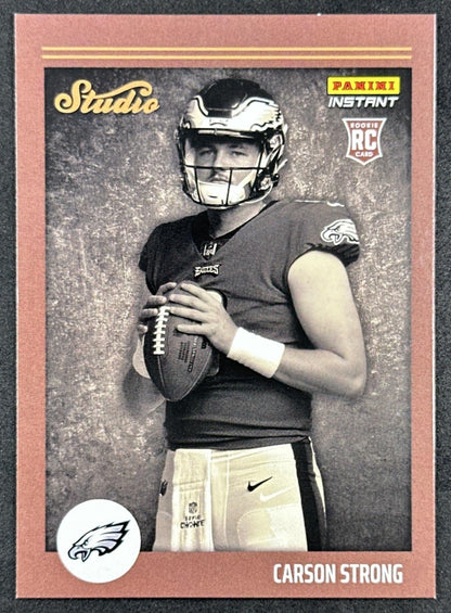 Carson Strong 2022 Panini Instant Studio Rookie /911 Eagles front sports trading card