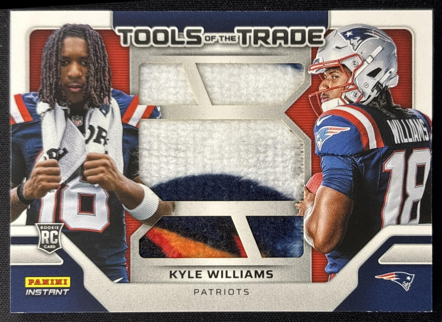 Kyle Williams 2025 Panini Instant Tools of the Trade Player-Worn Patch /99 Patriots front
