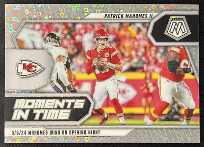 Patrick Mahomes II 2025 Mosaic Moments in Time No Huddle Silver Prizm Chiefs