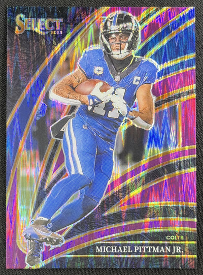 Michael Pittman Jr. 2025 Panini Select Club Level Purple Prizm Shock /699 Colts Sports Trading Card
