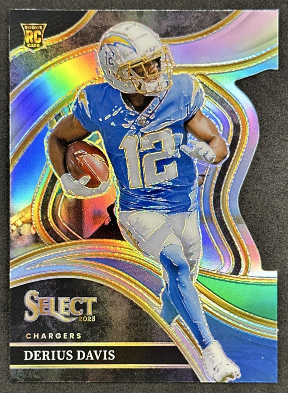 Derius Davis 2023 Panini Select Die Cut Chargers front sports trading card